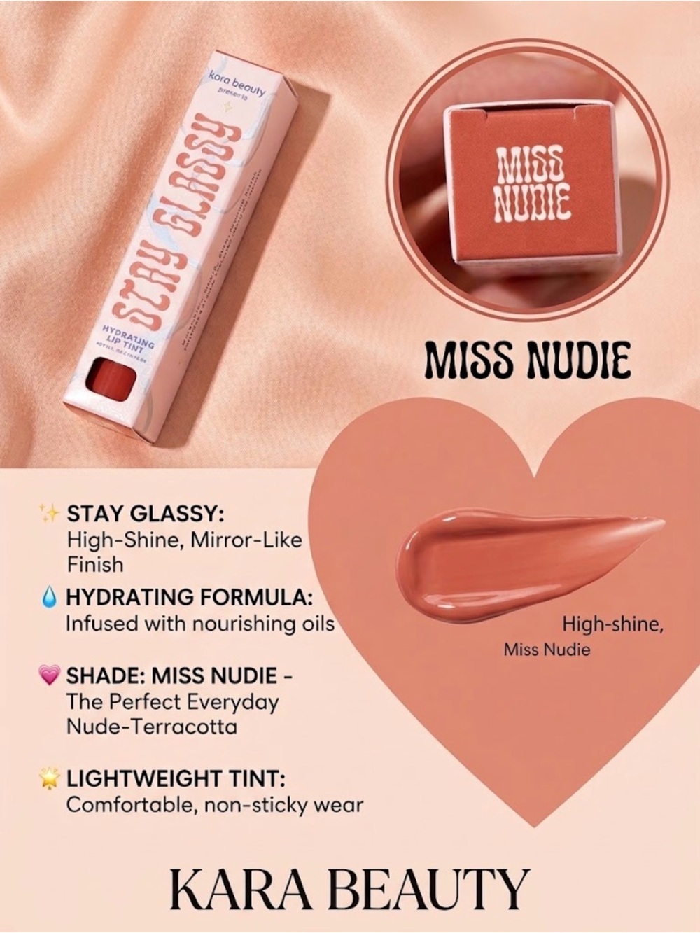 Kara Beauty Stay Glassy Hydrating Lip Tint – Miss Nudie
